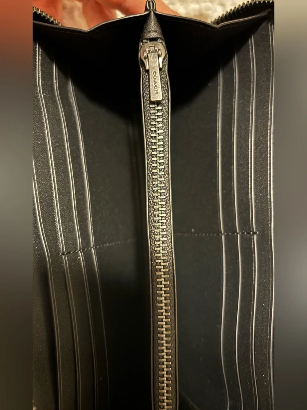 Coach Black wallet with Smooth Logo Panel